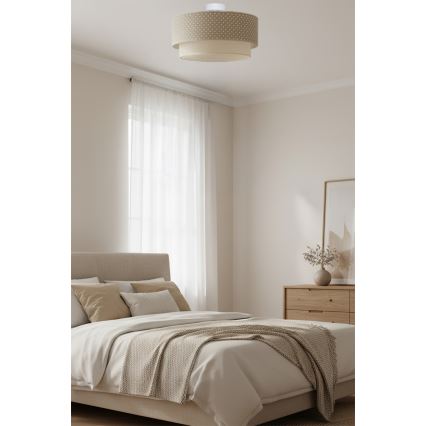Brilagi - LED pinnapealne lühter BOHO BOBO 1xE27/10W/230V, läbimõõt 40 cm, täpiline, beež/kreem