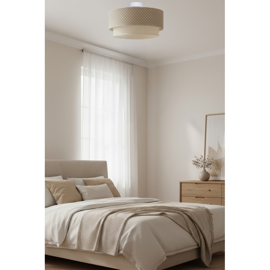 Brilagi - LED pinnapealne lühter BOHO BOBO 1xE27/10W/230V, läbimõõt 40 cm, täpiline, beež/kreem