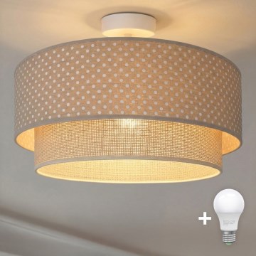Brilagi-LED pinnapealne lühter BOHO BOBO 1xE27/60W/230V, läbimõõt 40 cm, täpiline beež/kreem