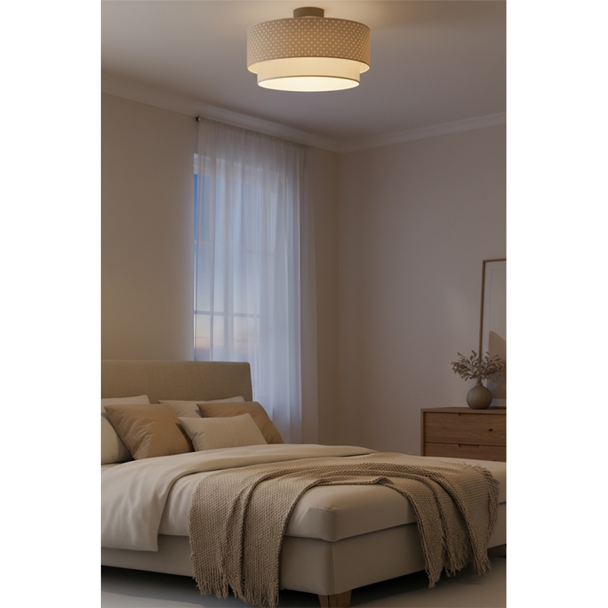Brilagi - LED pinnapealne lühter BOHO BOBO 1xE27/60W/230V läbimõõt 40 cm täpid beež/kreem