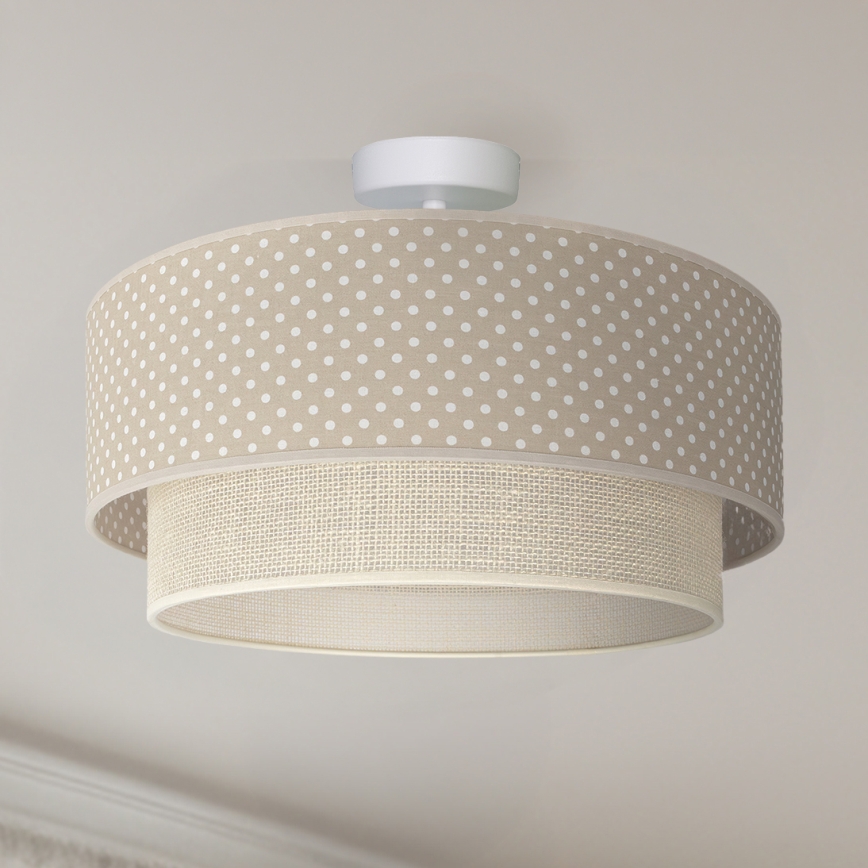 Brilagi - LED pinnapealne lühter BOHO BOBO 1xE27/60W/230V läbimõõt 40 cm täpid beež/kreem