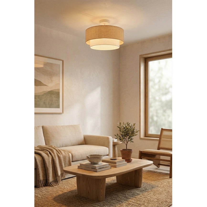Brilagi - LED pinnapealne lühter BOHO ECO 1xE27/10W/230V läbimõõt 40 cm beež/kreem