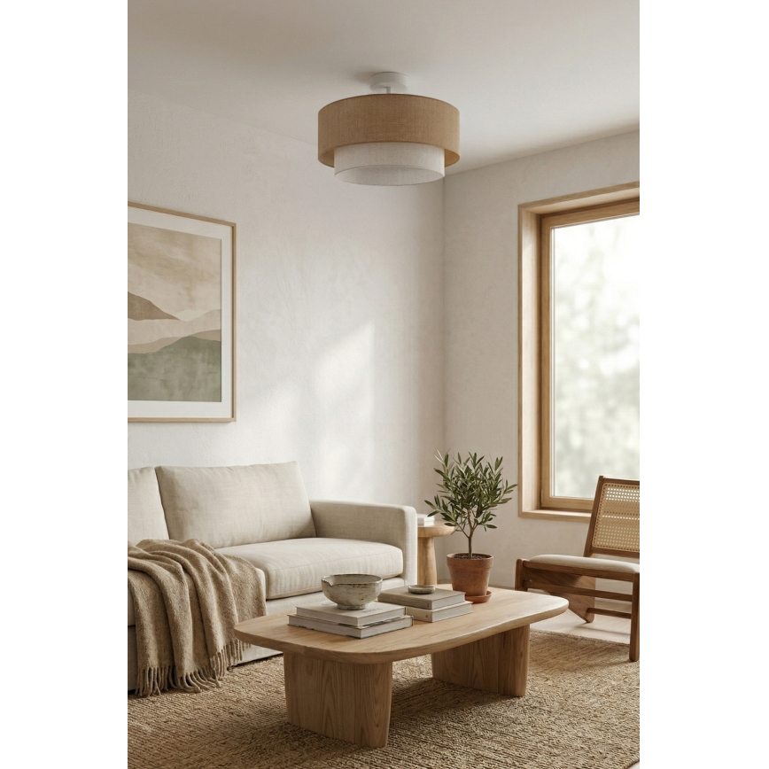 Brilagi - LED pinnapealne lühter BOHO ECO 1xE27/10W/230V läbimõõt 40 cm beež/kreem