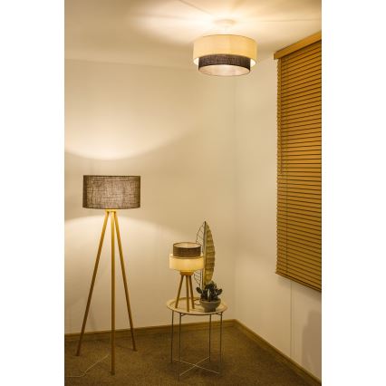 Brilagi - LED pinnapealne lühter BOHO-stiil 1xE27/15W/230V, läbimõõt 40 cm, kreemjas/pruun