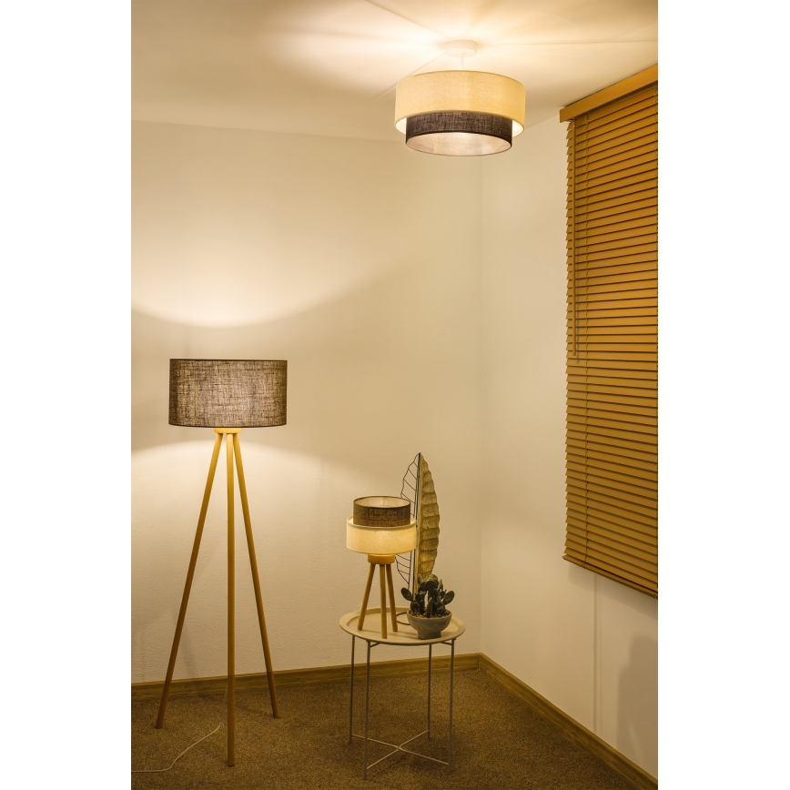 Brilagi - LED pinnapealne lühter BOHO-stiil 1xE27/15W/230V, läbimõõt 40 cm, kreemjas/pruun
