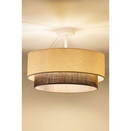 Brilagi - LED pinnapealne lühter BOHO-stiil 1xE27/15W/230V, läbimõõt 40 cm, kreemjas/pruun