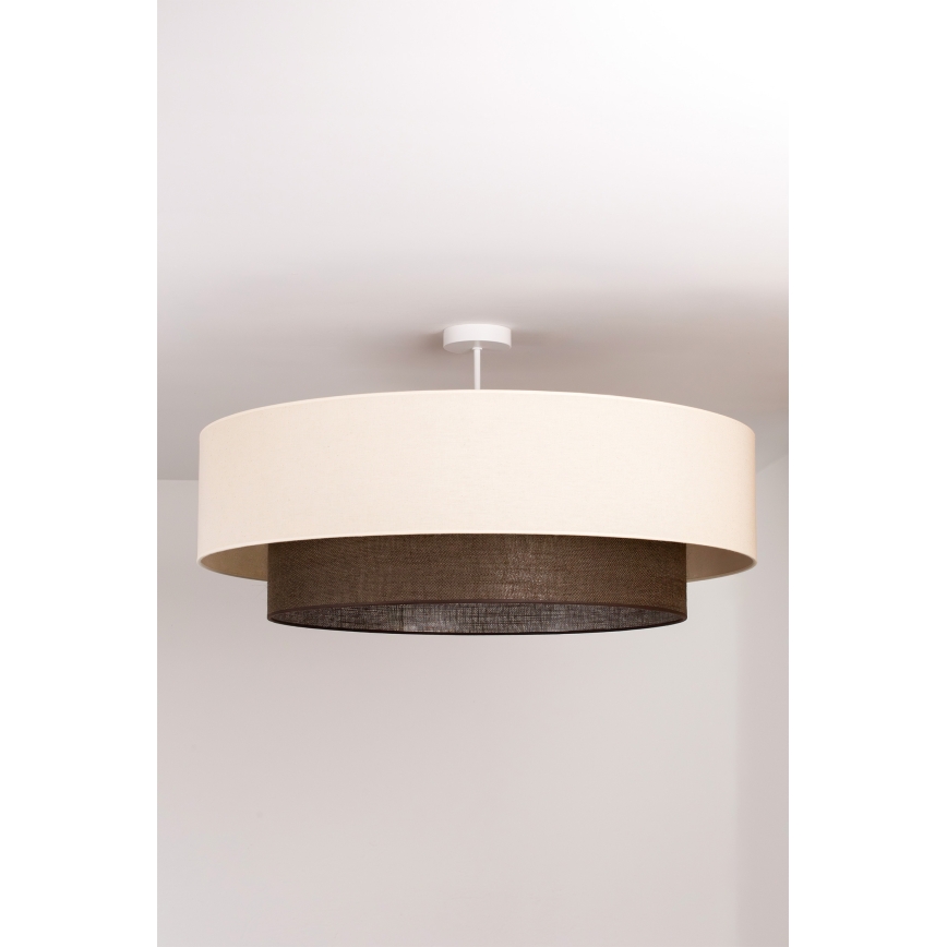 Brilagi - LED pinnapealne lühter BOHO-stiil 3xE27/15W/230V Ø 80 cm kreemjas/pruun