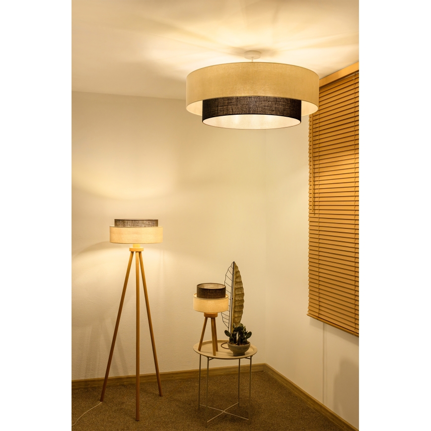 Brilagi - LED pinnapealne lühter BOHO-stiil 3xE27/15W/230V Ø 80 cm kreemjas/pruun