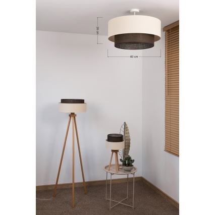 Brilagi - LED pinnapealne lühter BOHO STYLE 3xE27/15W/230V läbimõõt 60 cm kreemjas/pruun