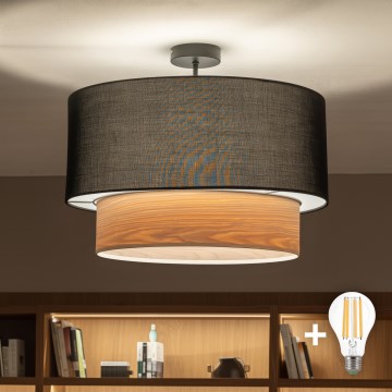 Brilagi - LED pinnapealne lühter CERIA 1xE27/60W/230V läbimõõt 50 cm must/beež