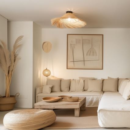 Brilagi - LED pinnapealne lühter CERIA BOHO 1xE27/40W/230V läbimõõt 100 cm rotangist