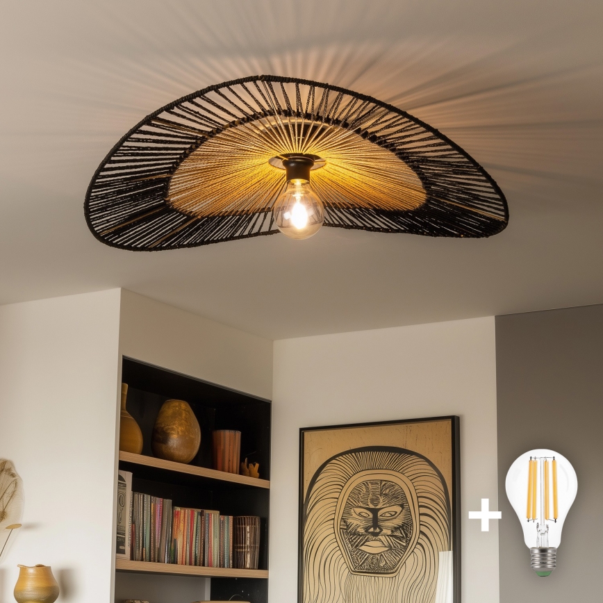 Brilagi - LED pinnapealne lühter CERIA BOHO 1xE27/40W/230V läbimõõt 50 cm must/pruun