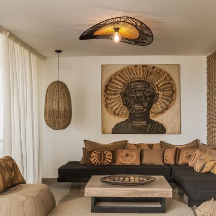 Brilagi - LED pinnapealne lühter CERIA BOHO 1xE27/40W/230V läbimõõt 50 cm must/pruun