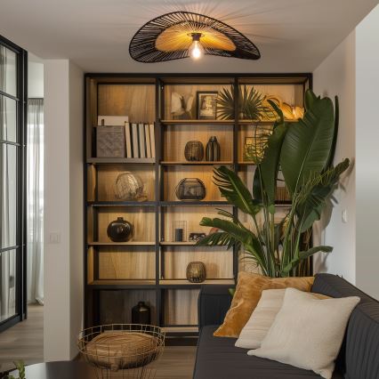 Brilagi - LED pinnapealne lühter CERIA BOHO 1xE27/40W/230V läbimõõt 50 cm must/pruun