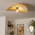 BRILAGI - LED-pinnapealne lühter CERIA BOHO 1xE27/40W/230V, läbimõõt 60 cm, raffia/tamm