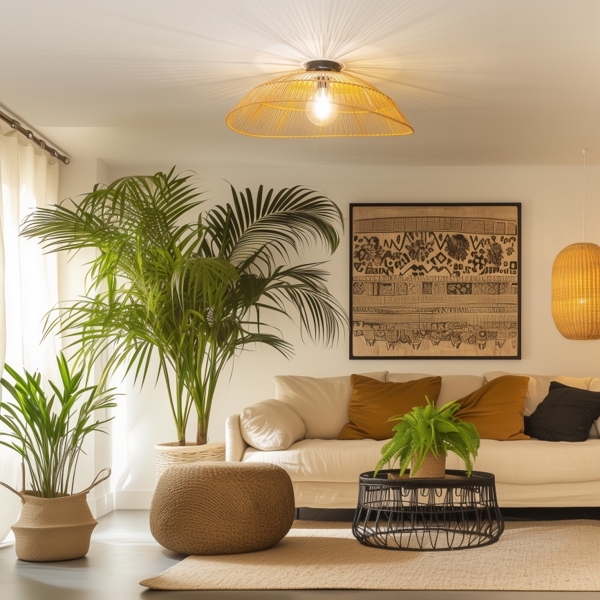 Brilagi - LED-pinnapealne lühter CERIA BOHO 1xE27/40W/230V, läbimõõt 70 cm, pruun