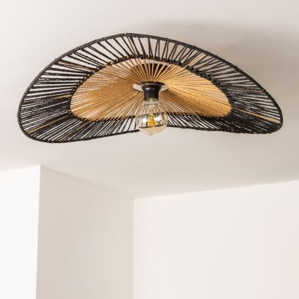 Brilagi - LED-pinnapealne lühter CERIA BOHO, 1xE27/40W/230V, läbimõõt 80 cm, must/pruun