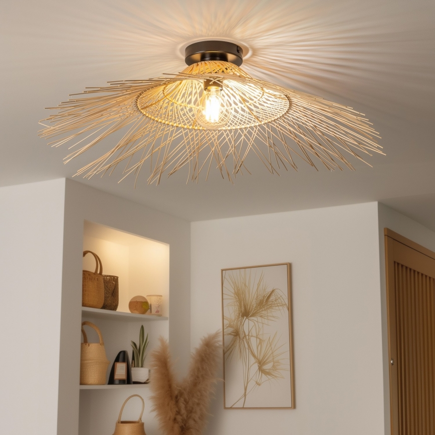 Brilagi - LED-pinnapealne lühter CERIA BOHO 1xE27/40W/230V Ø 100 cm, bambusest