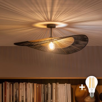 Brilagi - LED-pinnapealne lühter CERIA BOHO 1xE27/60W/230V läb. 80 cm must/pruun