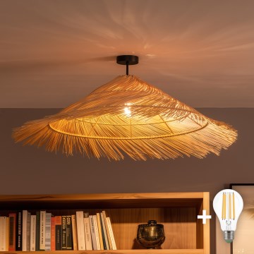Brilagi - LED pinnapealne lühter CERIA BOHO 1xE27/60W/230V läbimõõt 100 cm must/beež