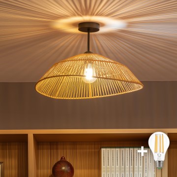 Brilagi - LED pinnapealne lühter CERIA BOHO 1xE27/60W/230V läbimõõt 50 cm must/pruun