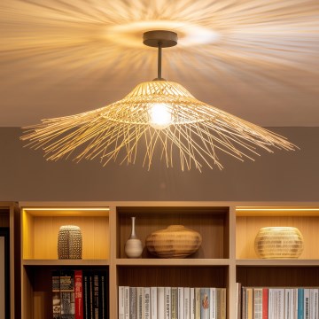 Brilagi - LED-pinnapealne lühter CERIA BOHO 1xE27/60W/230V läbimõõt 70 cm must/beež