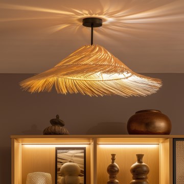Brilagi - LED pinnapealne lühter CERIA BOHO 1xE27/60W/230V läbimõõt 70 cm must/beež