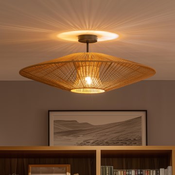 Brilagi - LED-pinnapealne lühter CERIA BOHO 1xE27/60W/230V Ø 70 cm must/pruun