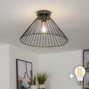 Brilagi - LED pinnapealne lühter CERIA WIRE 1xE27/40W/230V Ø 45 cm must