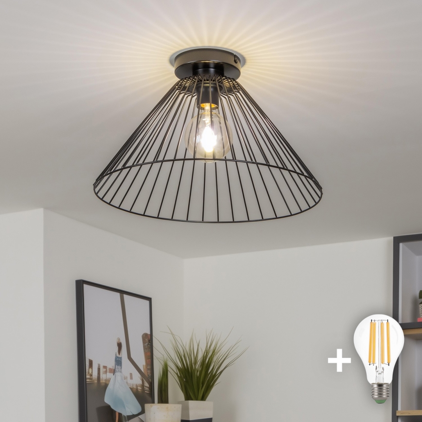 Brilagi - LED pinnapealne lühter CERIA WIRE 1xE27/40W/230V Ø 45 cm must