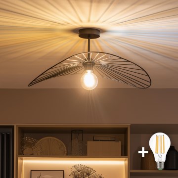 Brilagi - LED-pinnapealne lühter CERIA WIRE 1xE27/60W/230V 40x56 cm must