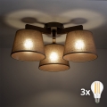 BRILAGI - LED pinnapealne lühter LATTE 3xE27/15W/230V mänd/pruun