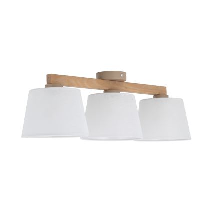 BRILAGI - LED pinnapealne lühter LATTE SABIA 3xE27/15W/230V männipuit/valge