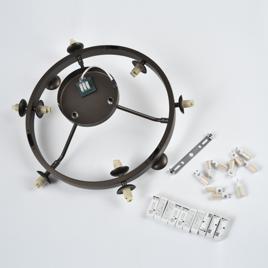 Brilagi - LED pinnapealne lühter MILLA 10xG9/3W/230V pruun/suitsune pruun
