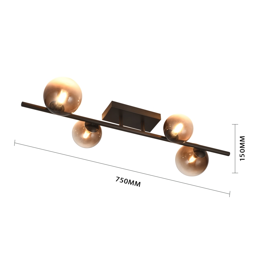 Brilagi - LED pinnapealne lühter MILLA 4xG9/3W/230V pruun/suitsune pruun