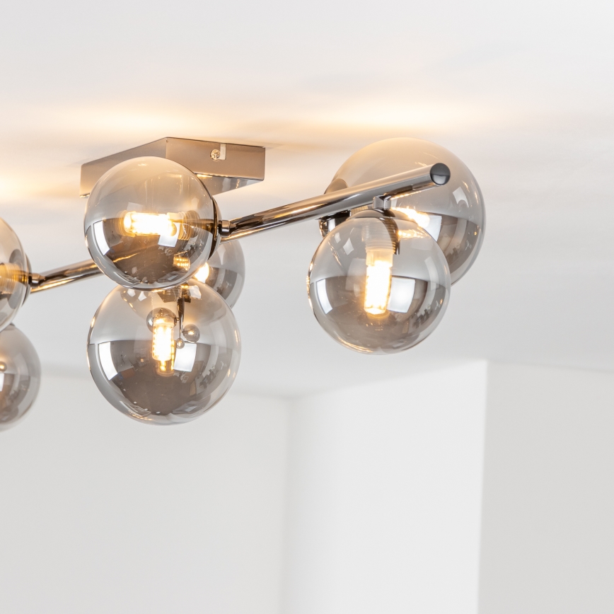 Brilagi - LED pinnapealne lühter MILLA 7xG9/3W/230V must kroom/suitsune