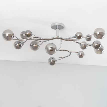 Brilagi - LED-pinnapealne lühter MISTEL 15xG9/3W/230V must kroom/suitsune