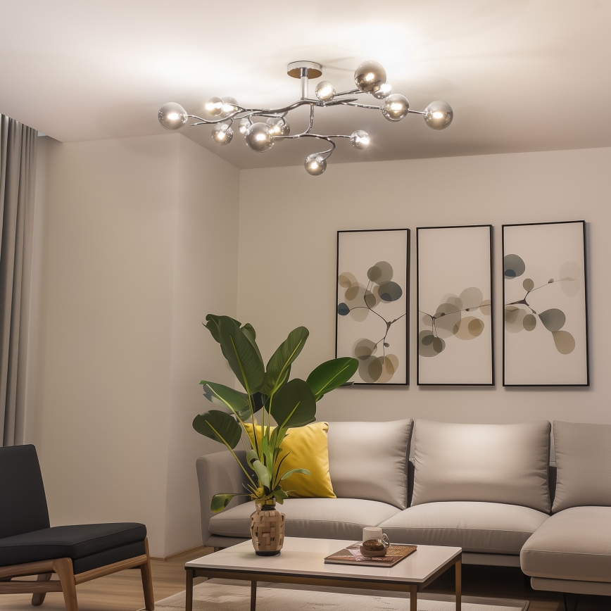 Brilagi - LED-pinnapealne lühter MISTEL 15xG9/3W/230V must kroom/suitsune