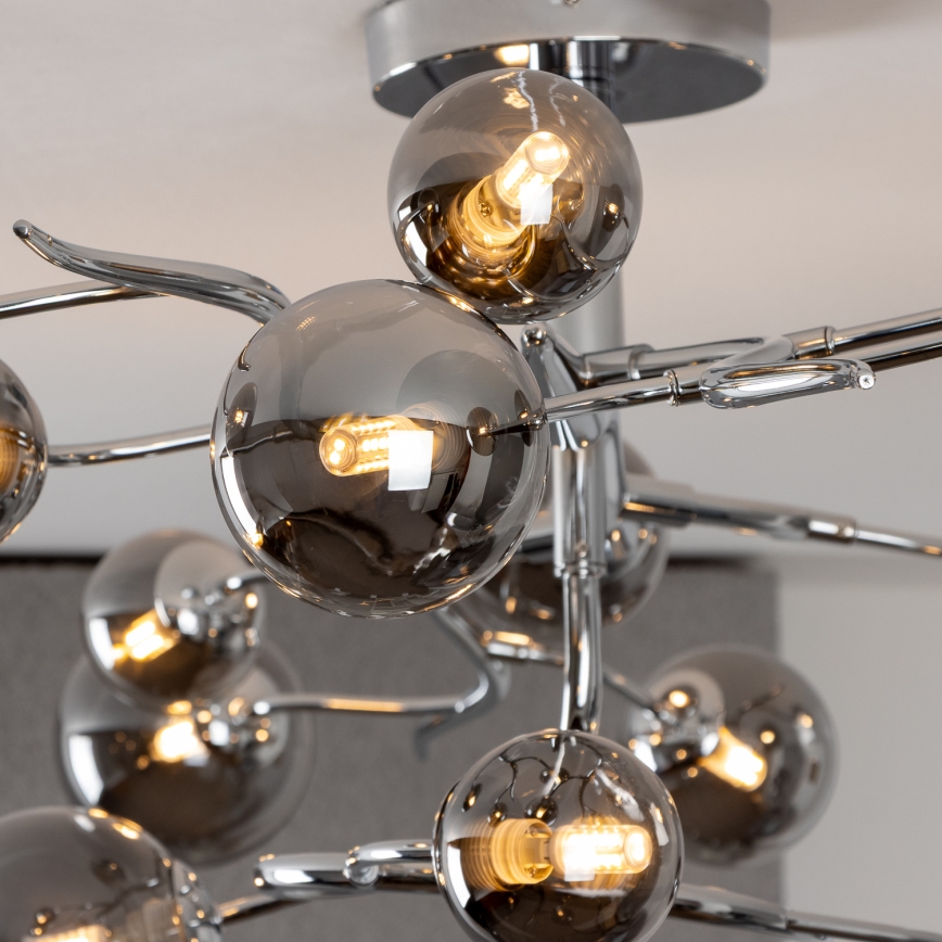 Brilagi - LED-pinnapealne lühter MISTEL 15xG9/3W/230V must kroom/suitsune