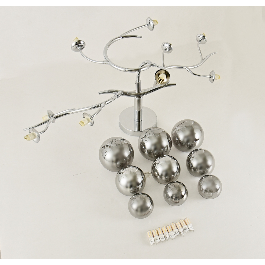 Brilagi - LED pinnapealne lühter MISTEL 9xG9/3W/230V must kroom/suitsune