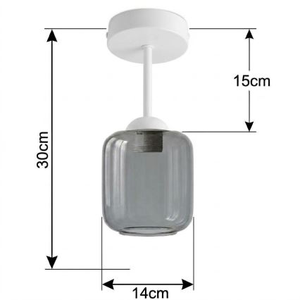BRILAGI - LED pinnapealne lühter RETRO GLASS 1xE27/60W/230V läbimõõt 14 cm valge/suitsuhall