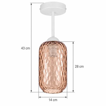 BRILAGI - LED Pealepandav lühter RETRO GLASS 1xE27/60W/230V läbimõõt 14 cm valge/suitsupruun