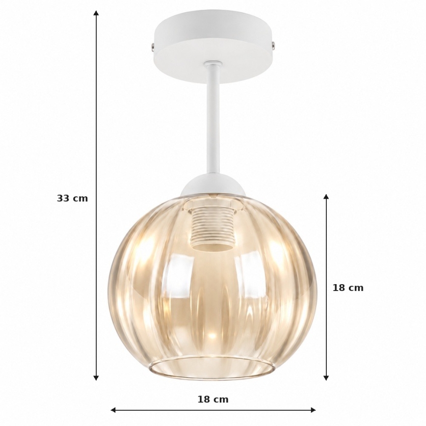 BRILAGI - LED pinnapealne lühter RETRO GLASS 1xE27/60W/230V Ø 18 cm valge/suitsune beež