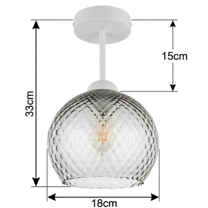 BRILAGI - LED pinnapealne lühter RETRO GLASS 1xE27/60W/230V Ø 18 cm valge/suitsuhall