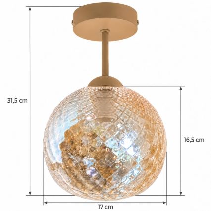 BRILAGI - LED pinnapealne laelamp RETRO GLASS 1xE27/60W/230V läbimõõt 17 cm beež/suitsune beež