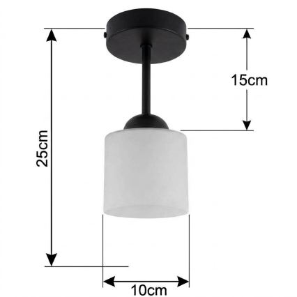 BRILAGI - LED pinnapealne lühter RETRO GLASS 1xE27/60W/230V läbimõõt 10 cm must/valge