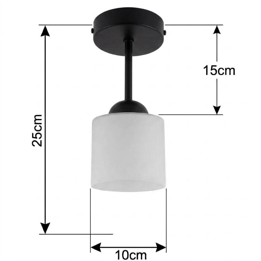 BRILAGI - LED pinnapealne lühter RETRO GLASS 1xE27/60W/230V läbimõõt 10 cm must/valge