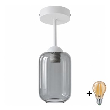 BRILAGI - LED pinnapealne lühter RETRO GLASS 1xE27/60W/230V läbimõõt 14 cm valge/suitsuhall