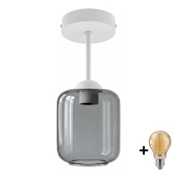BRILAGI - LED pinnapealne lühter RETRO GLASS 1xE27/60W/230V läbimõõt 14 cm valge/suitsuhall
