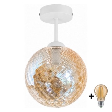 BRILAGI - LED pinnapealne lühter RETRO GLASS 1xE27/60W/230V läbimõõt 17 cm valge/suitsune beež